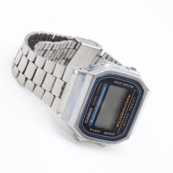 Casio A168 Module 3298 Dual Time Alarm Chrono Vintage Rare Wrist Watch Illuminat - Picture 5 of 7